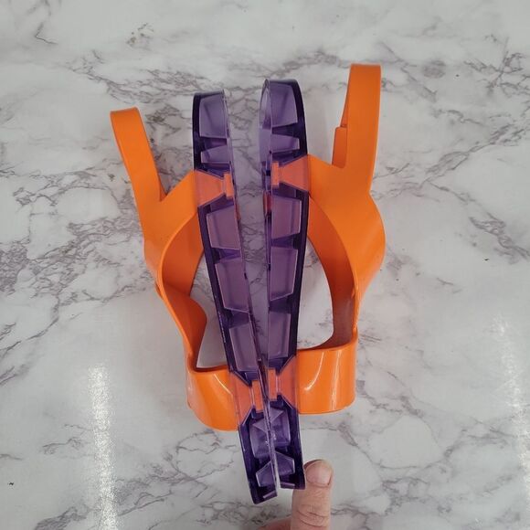 Mini Melissa Friendly Jelly Sandals Orange & Lilac Purple Girls Size 4 - Picture 8 of 8